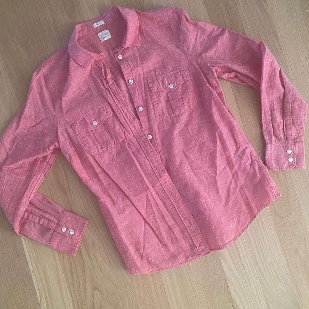 J.Crew linen blend button down